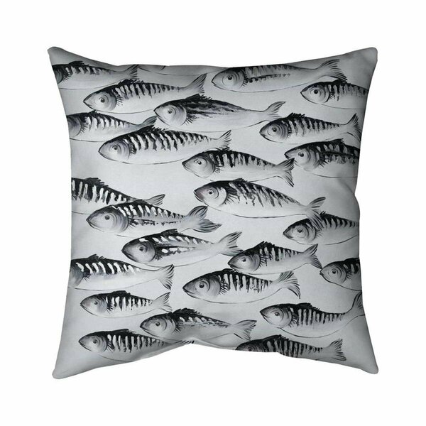 Fondo 26 x 26 in. Grey School of Fish-Double Sided Print Indoor Pillow FO2791846